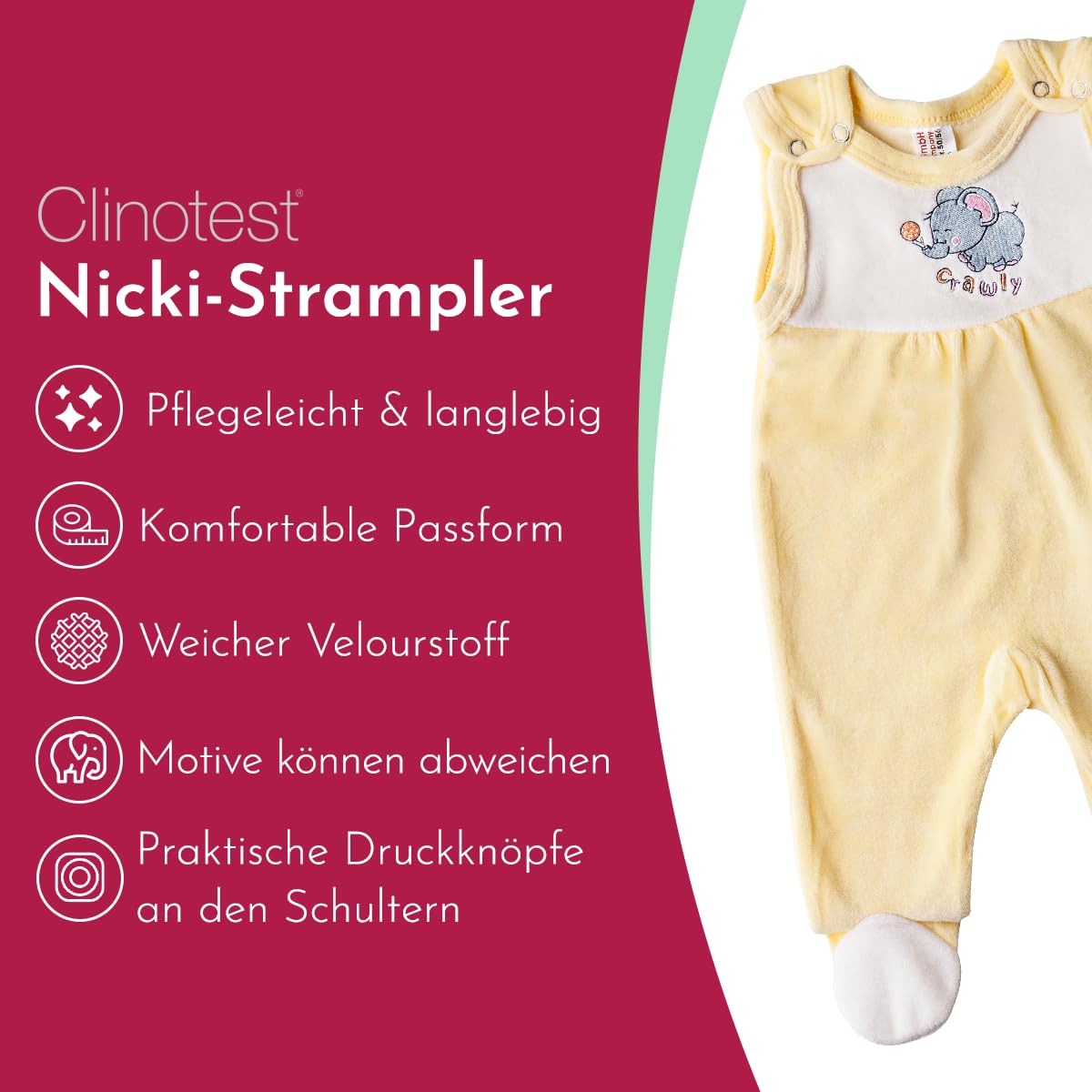 clinotest-nachwuchs-nicki-babystrampler-gelb-baumwolle image 2