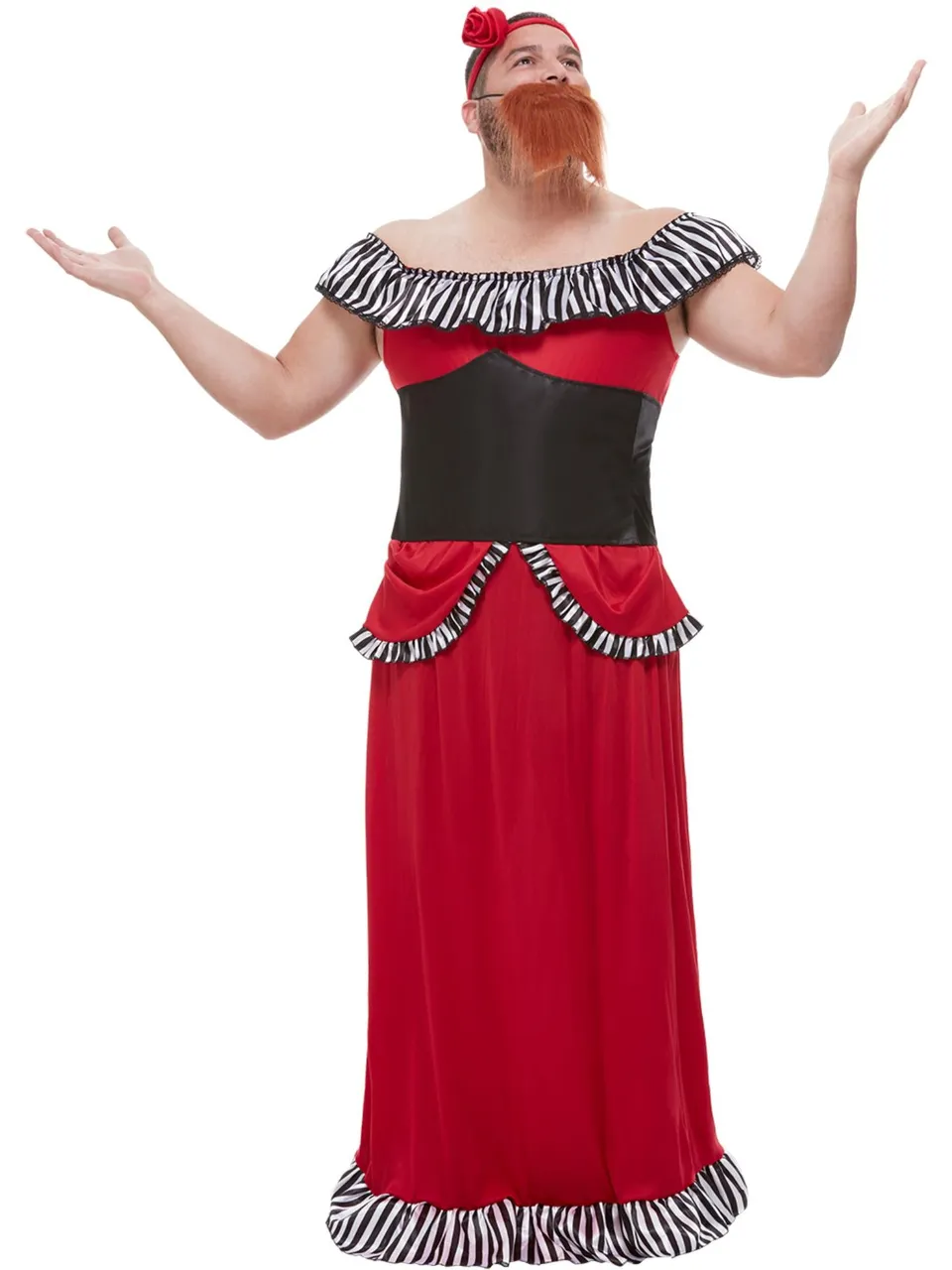 smiffys-fever-bearded-lady-kost-m-rot-gr-m image 1