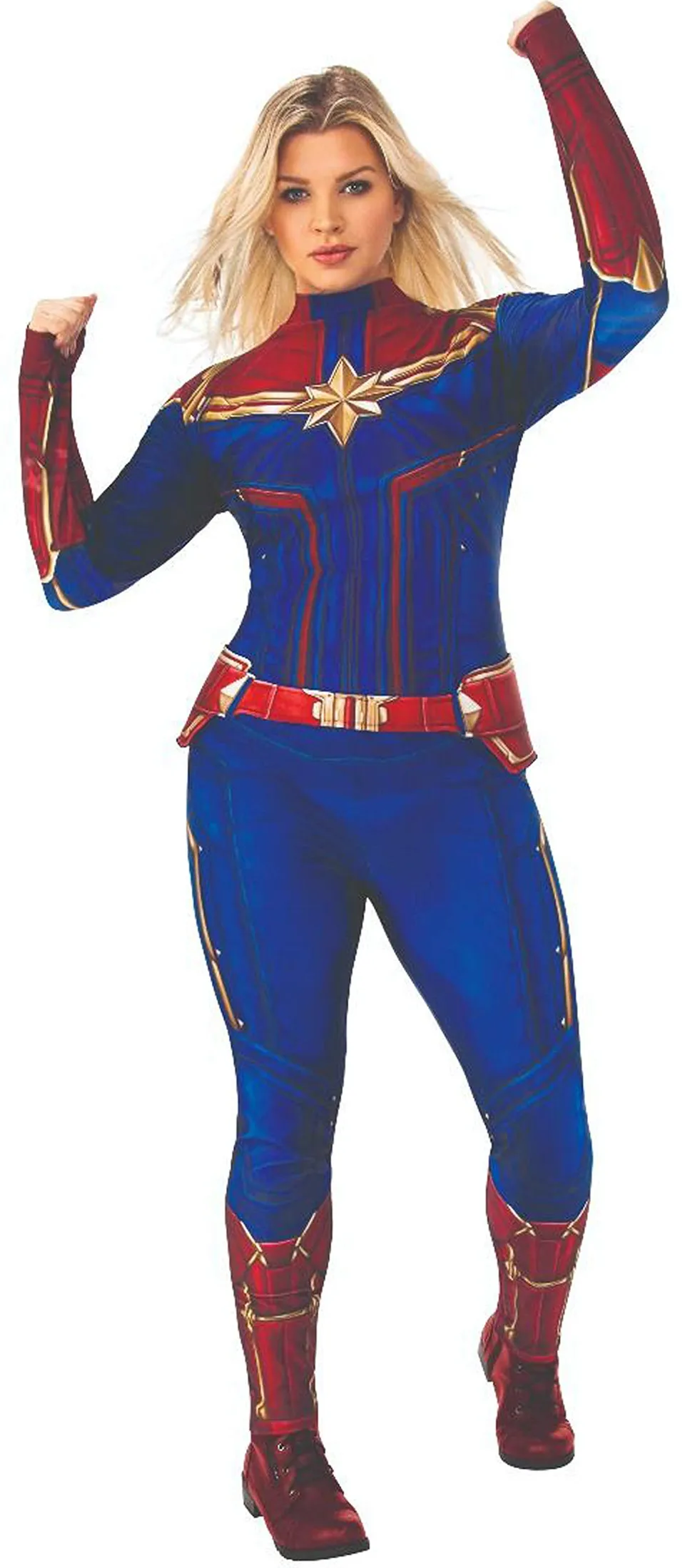rubie-s-deluxe-captain-marvel-kost-m-damen-rot-blau image 1