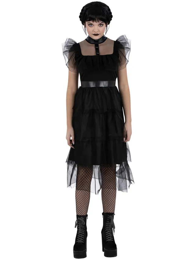 smiffys-fever-gothic-kleid-kinder-schwarz-t-ll-gr-l-10-12 image 1