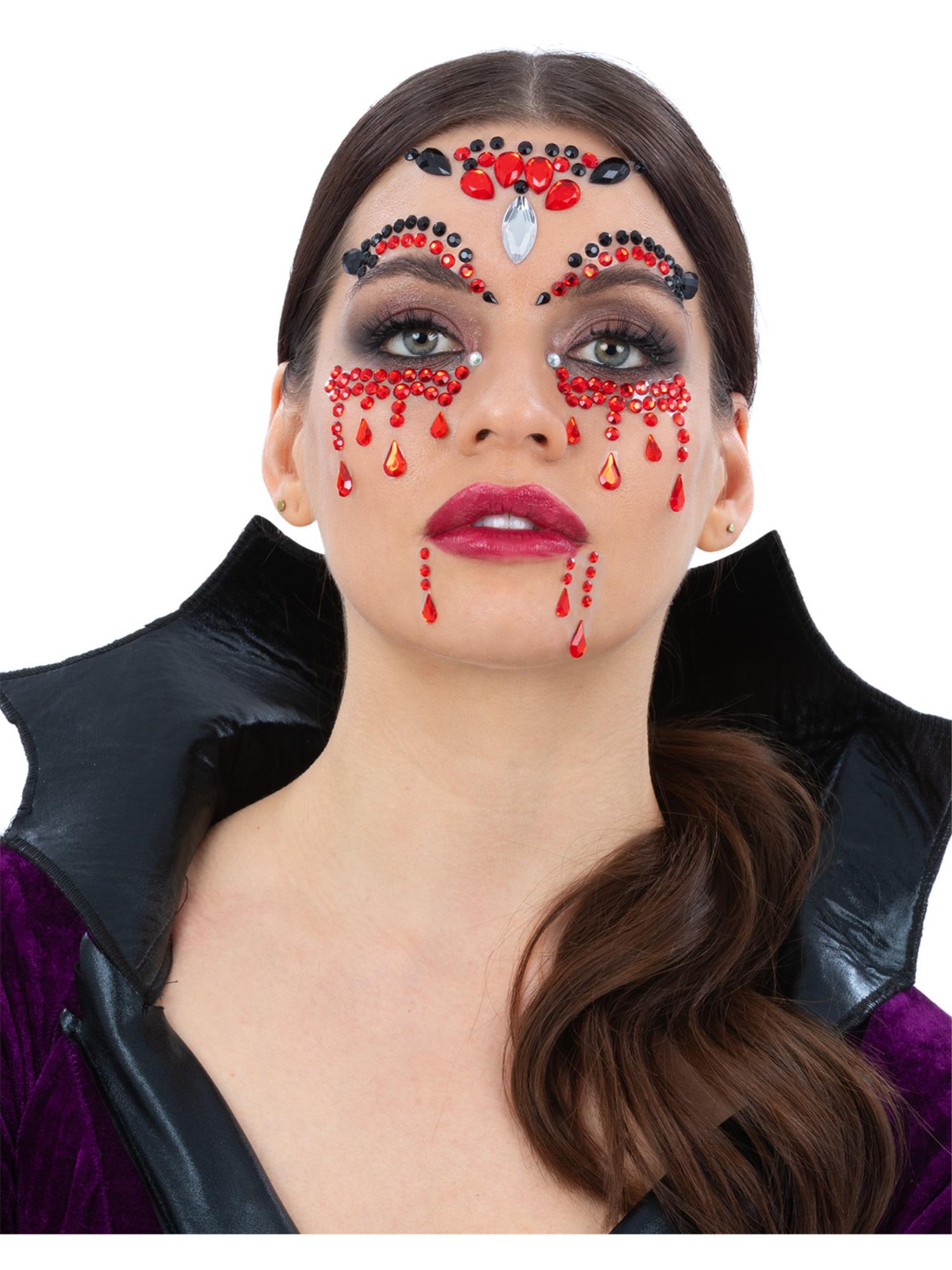 smiffys-make-up-fx-vampiress-face-jewels-selbstklebend image 1