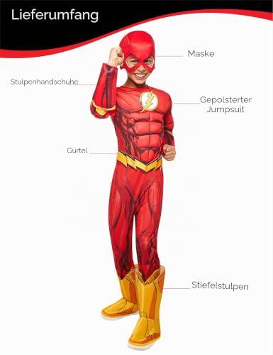 rubie-s-deluxe-flash-jungenkost-m-m-rot-mit-blitz-logo image 8