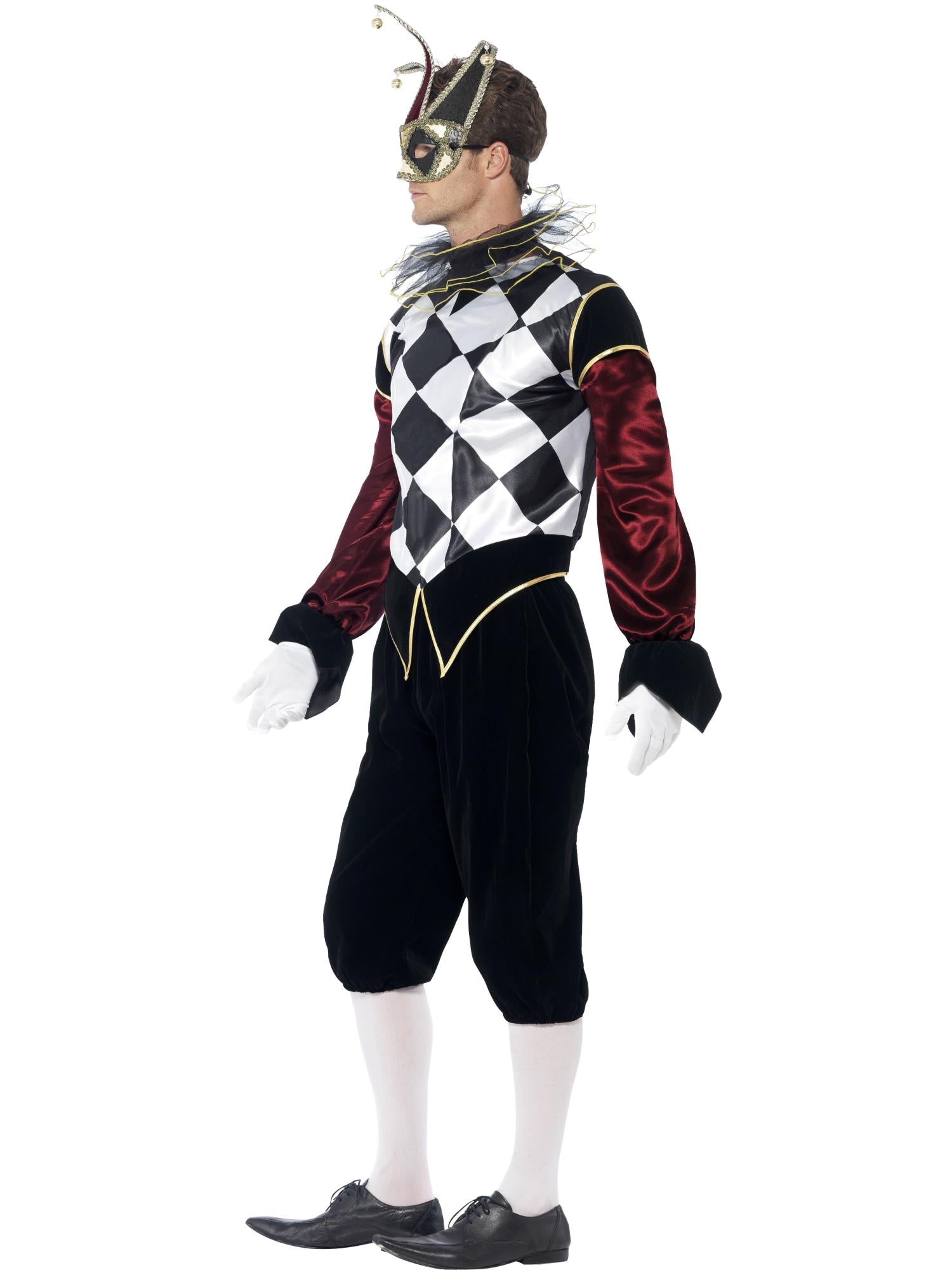 smiffys-fever-gothic-harlequin-kost-m-herren-schwarz image 3