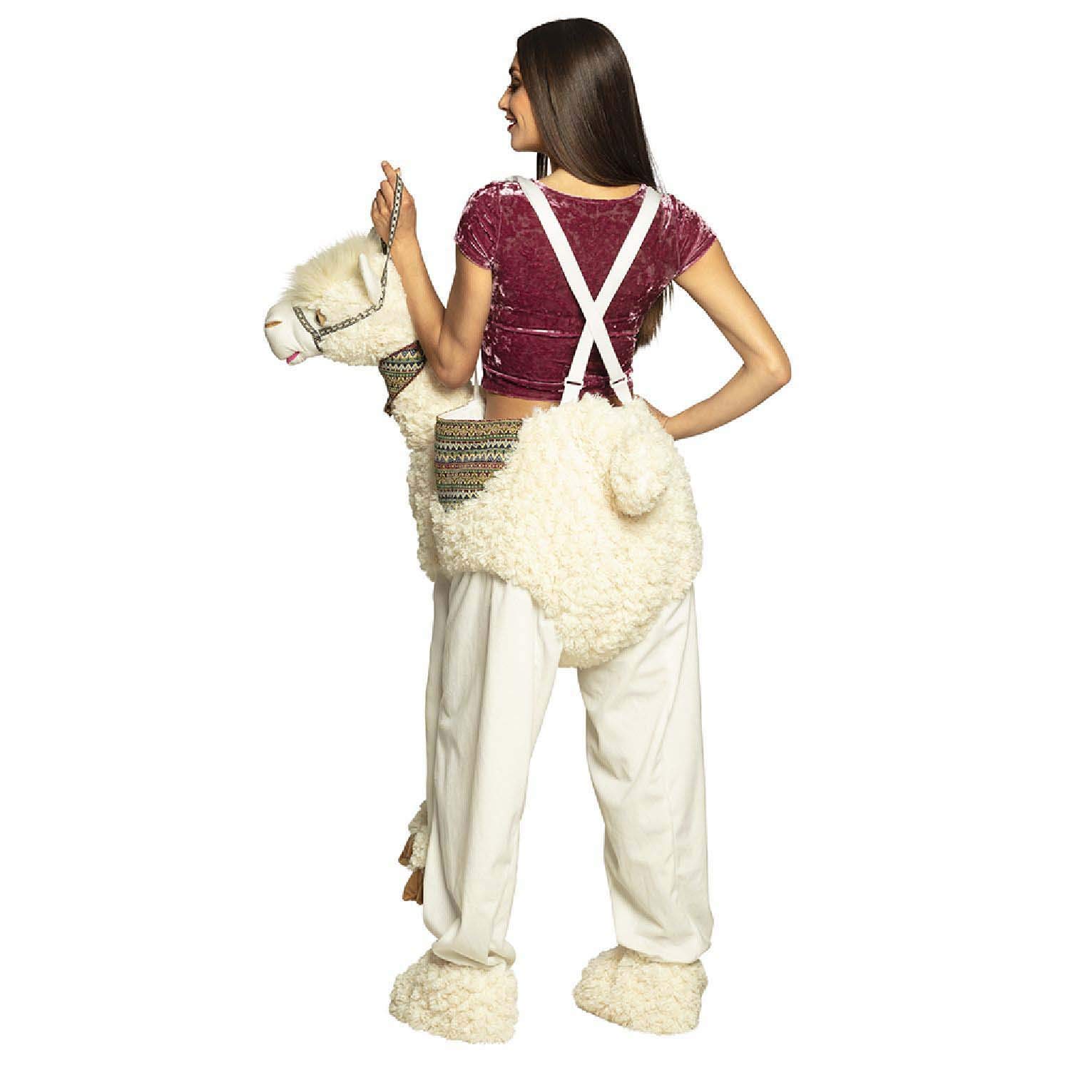 boland-lama-kost-m-erwachsene-lustig-pl-sch-huckepack image 2