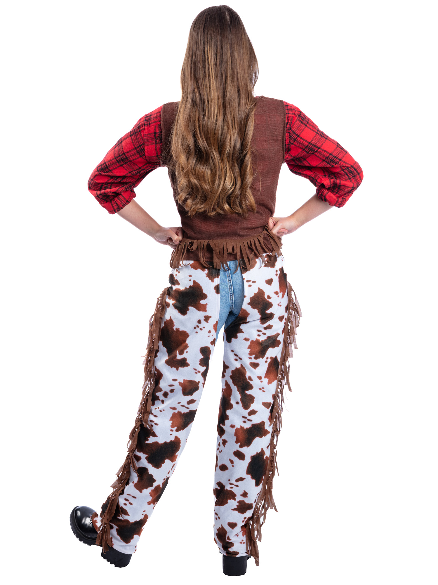 rubies-cowboy-kost-m-damen-m-mit-fransen-weste-und-hose image 2