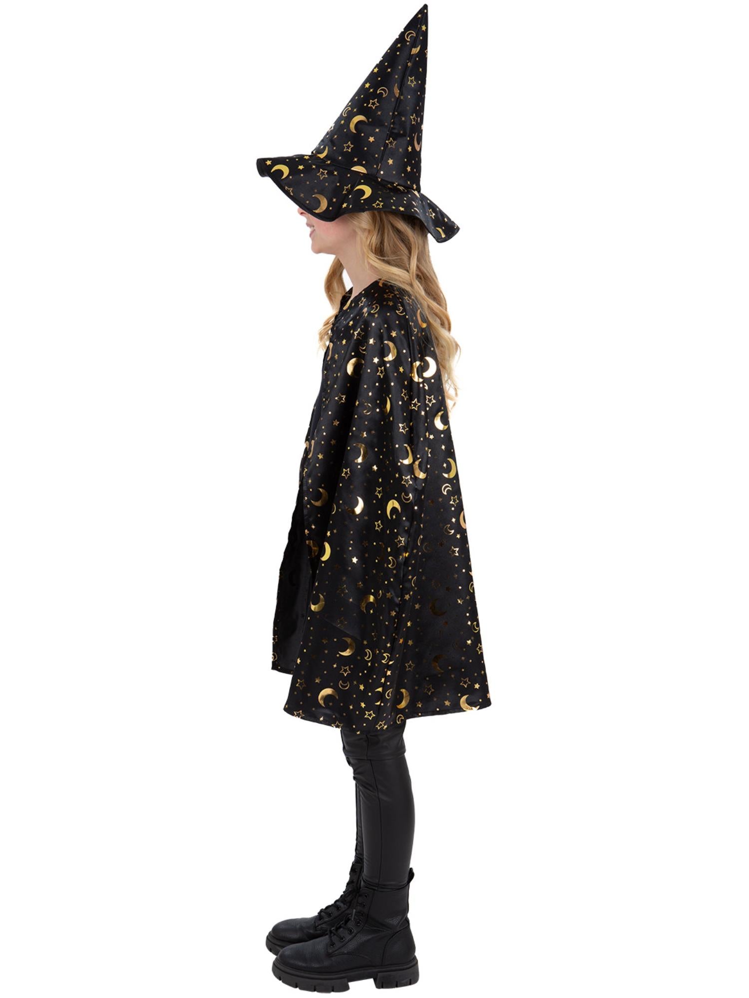 smiffys-fever-wizard-kost-m-kinder-schwarz-umhang-hut image 3