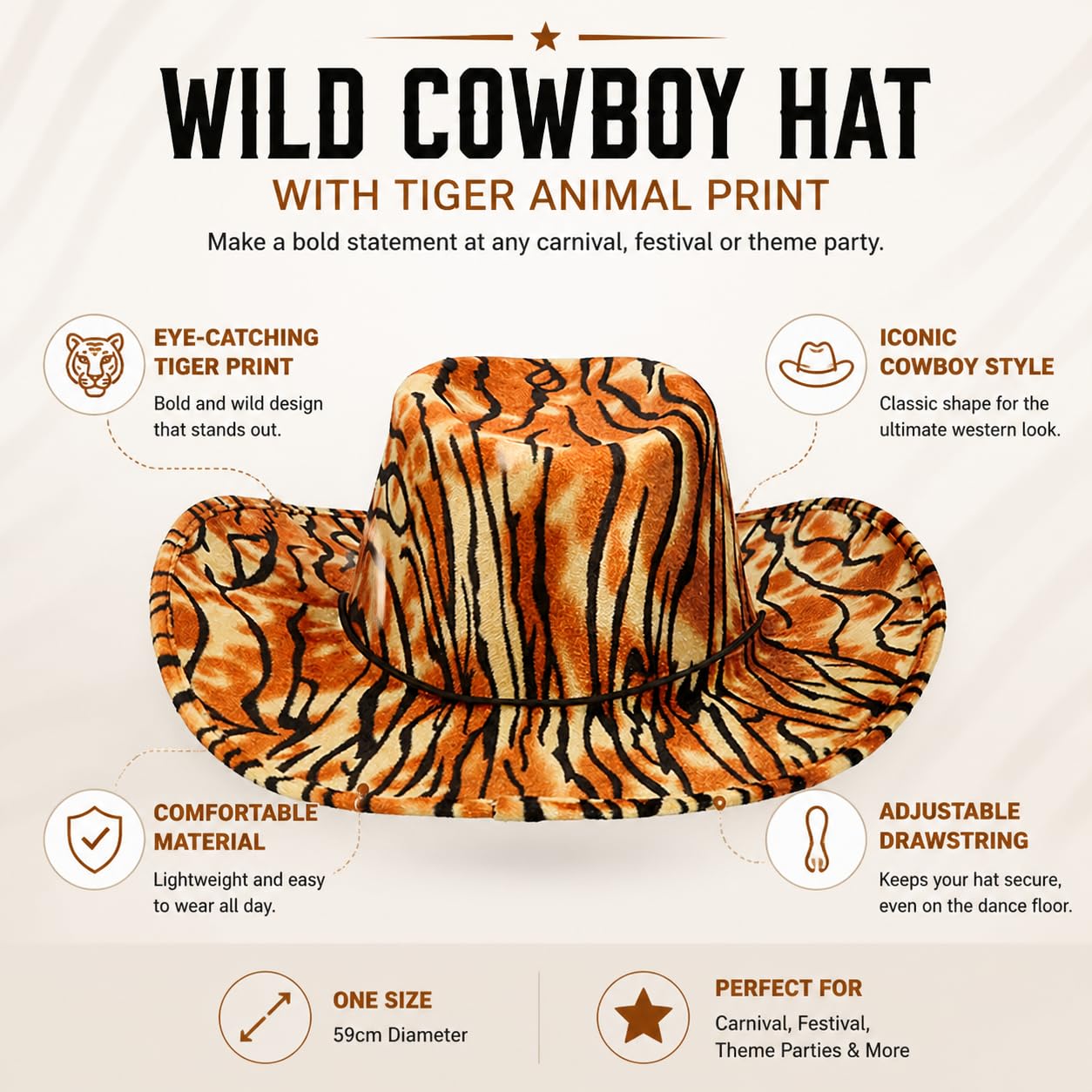 boland-headwear-cowboyhut-wild-tiger-hut-59-cm-animal-print image 2