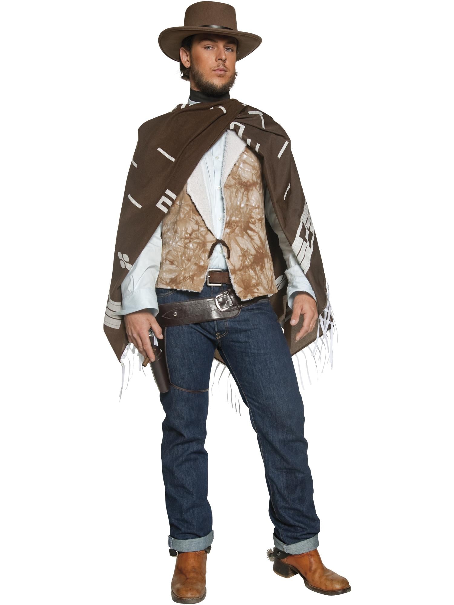 smiffys-fever-western-gunman-kost-m-braun-poncho-m image 4