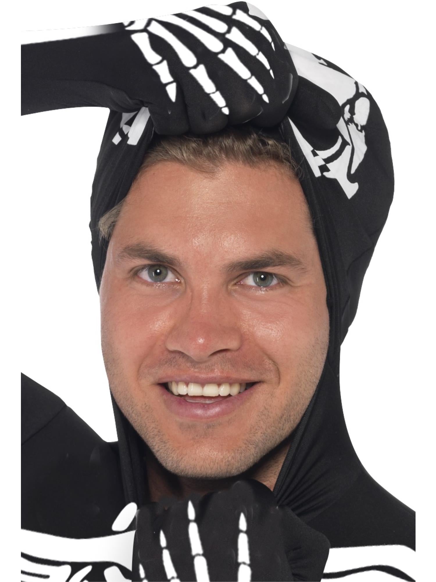 smiffys-fever-skeleton-second-skin-kost-m-schwarz-m-mit-kapuze image 5