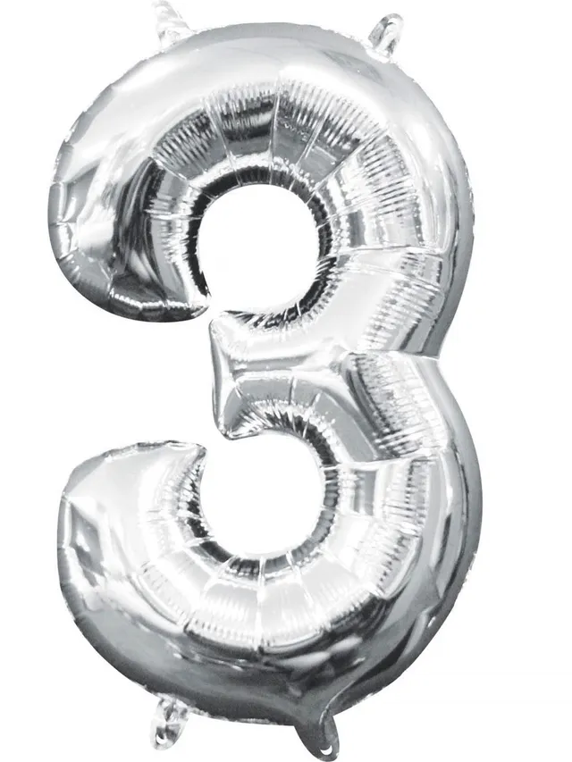 smiffys-fever-no3-folienballon-silber-zahl-3-metallic image 1
