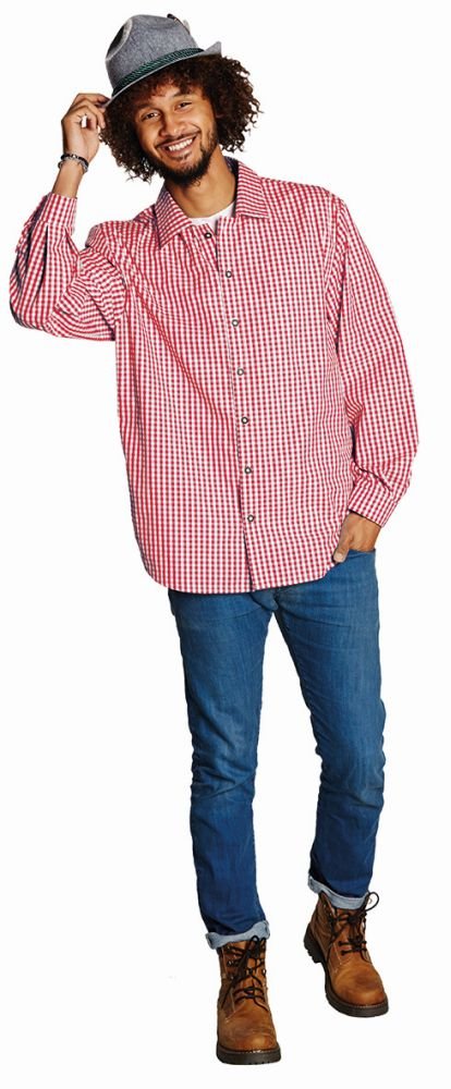 rubie-s-deluxe-trachtenhemd-karohemd-rot-gr-56-polyester image 1