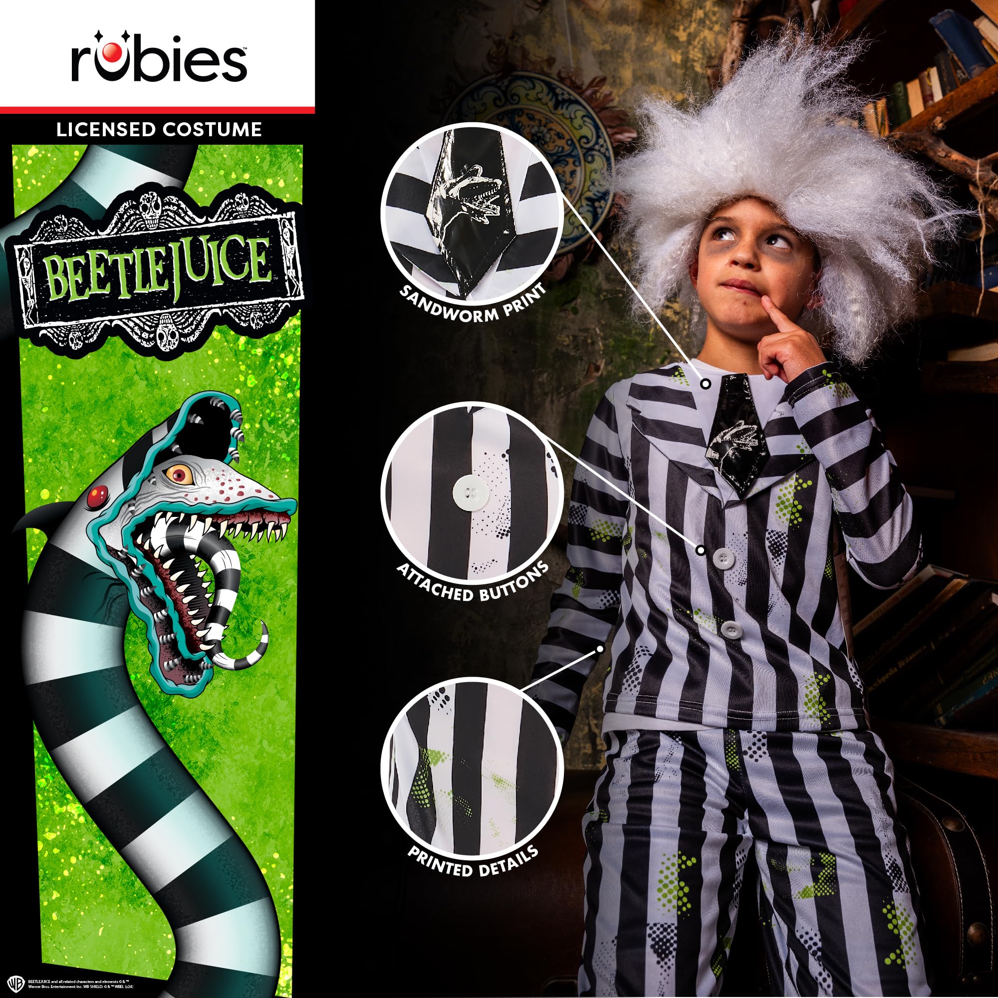 rubie-s-deluxe-beetlejuice-kost-m-kinder-7-8-jahre-mit-per-cke image 4