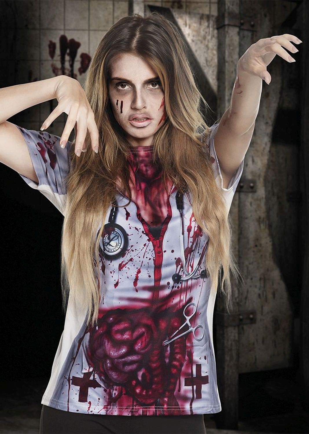 boland-horror-krankenschwester-shirt-damen-fotoprint-gr-m-l image 3