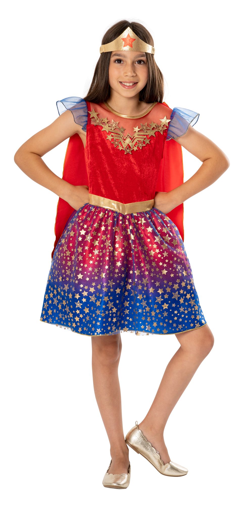 rubies-wonder-woman-kost-m-kleid-mit-cape-und-tiara image 1