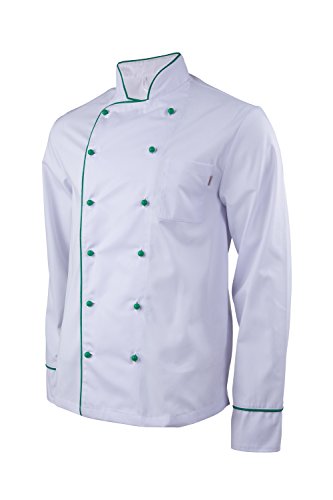 clinotest-personal-kochjacke-langarm-wei-mit-paspeln image 8
