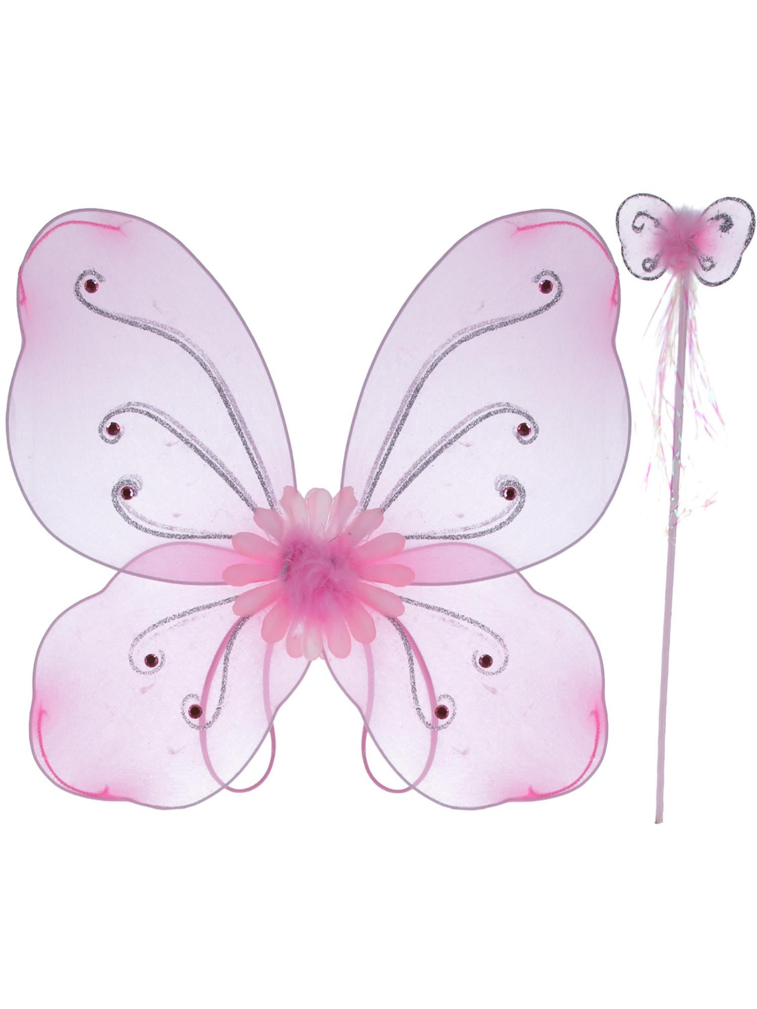 smiffys-fever-schmetterling-fl-gel-stab-rosa-kinder image 2