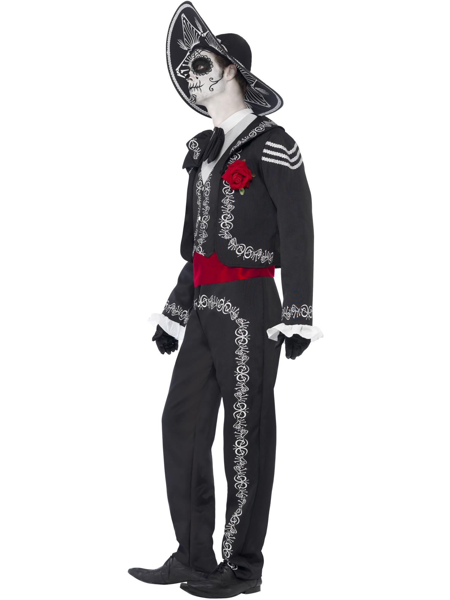 smiffys-fever-senor-bones-kost-m-schwarz-m-day-of-dead image 3