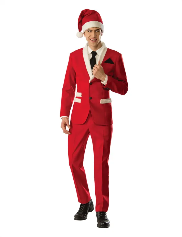 rubie-s-deluxe-weihnachtsmann-kost-m-herren-rot-elegant image 1