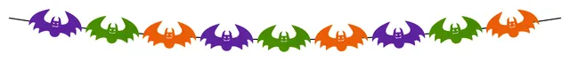 rubies-fledermaus-girlande-filz-bunt-halloween-deko image 1