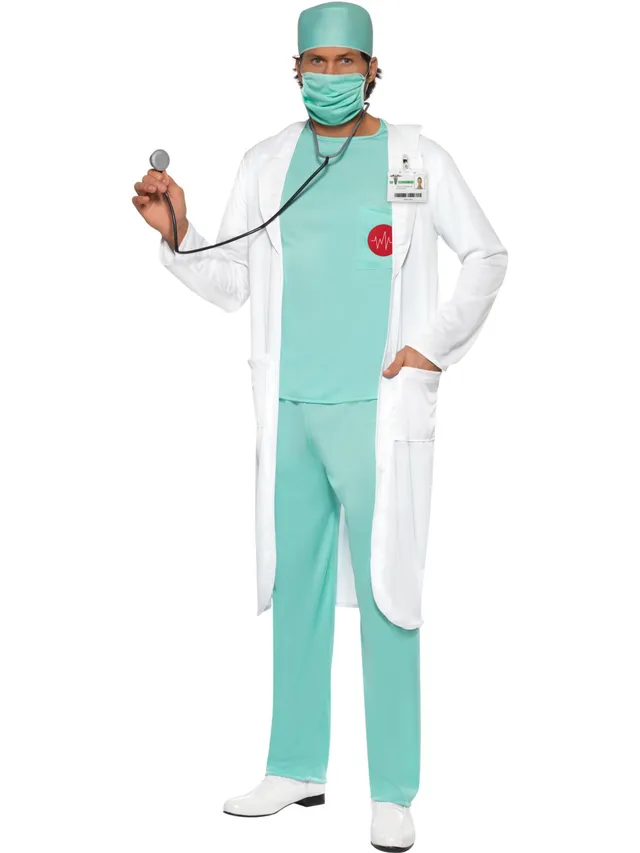 smiffys-fever-doktor-kost-m-herren-gr-n-gr-m-6-teilig image 1