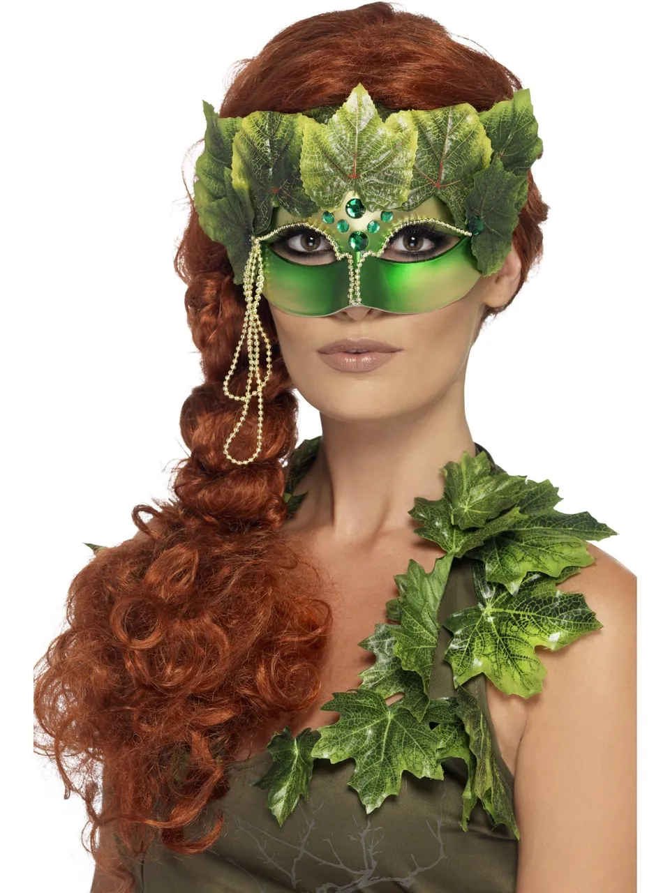 smiffys-fever-forest-nymph-augenmaske-gr-n-mit-bl-tter image 1