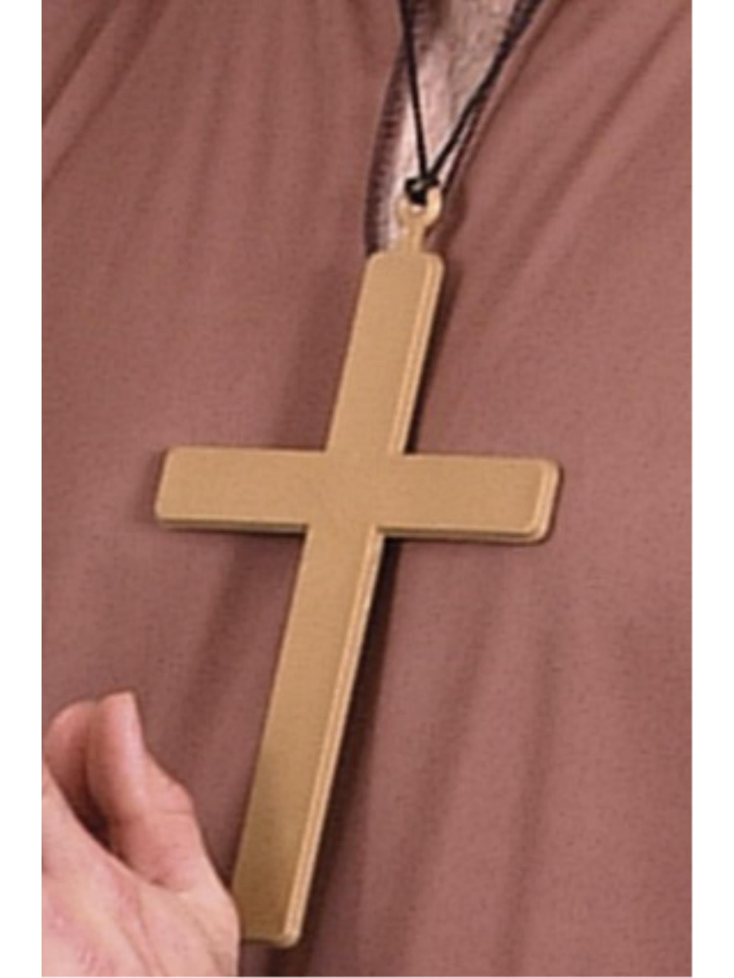 smiffys-fever-m-nch-kreuz-halskette-gold-22-cm-pvc image 1