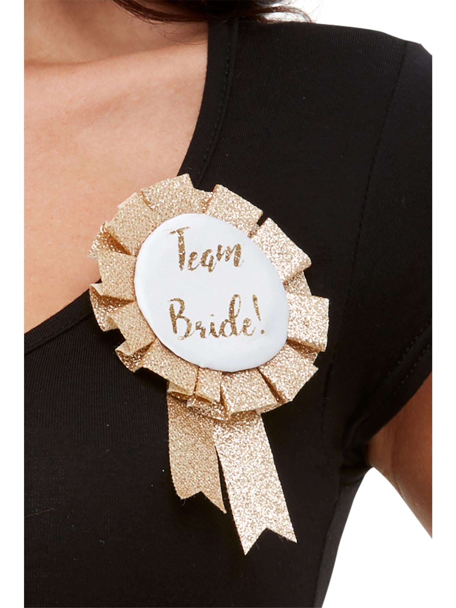 smiffys-fever-team-bride-rosette-gold-wei-glitzer image 1