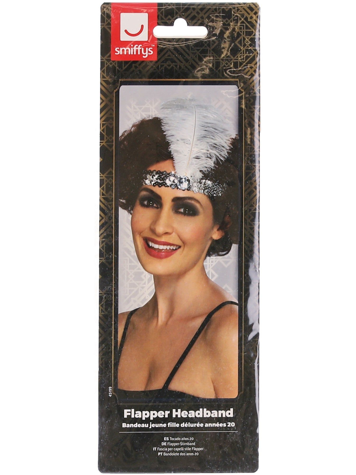 smiffys-fever-flapper-stirnband-20er-silber-mit-feder-einheitsgr-e image 2