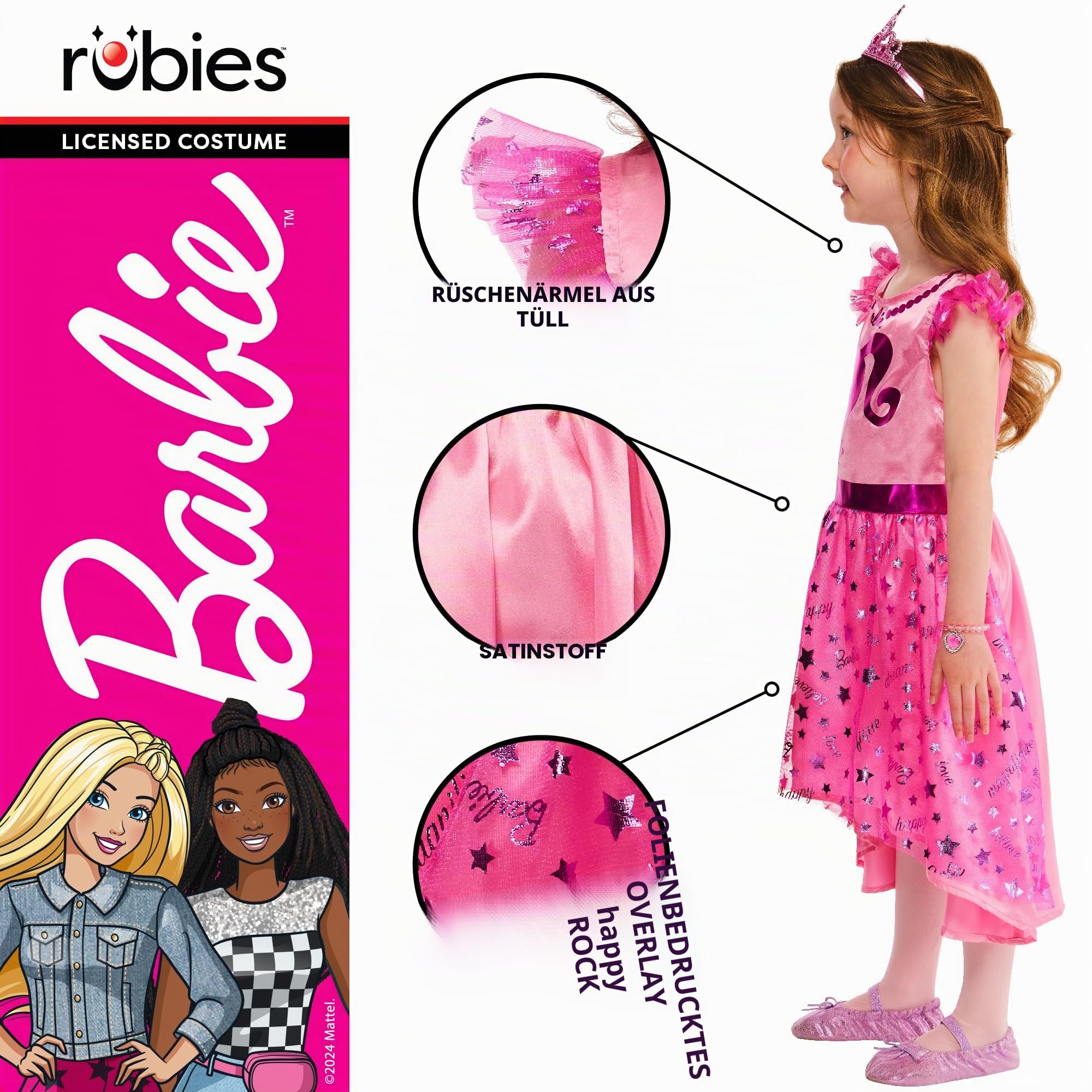 rubie-s-deluxe-barbie-kost-mset-kinder-4-6-jahre-rosa image 4