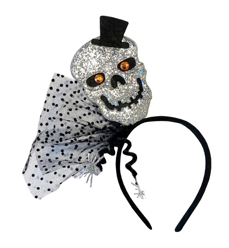 rubies-haarreif-totenkopf-pailletten-spinnen image 1
