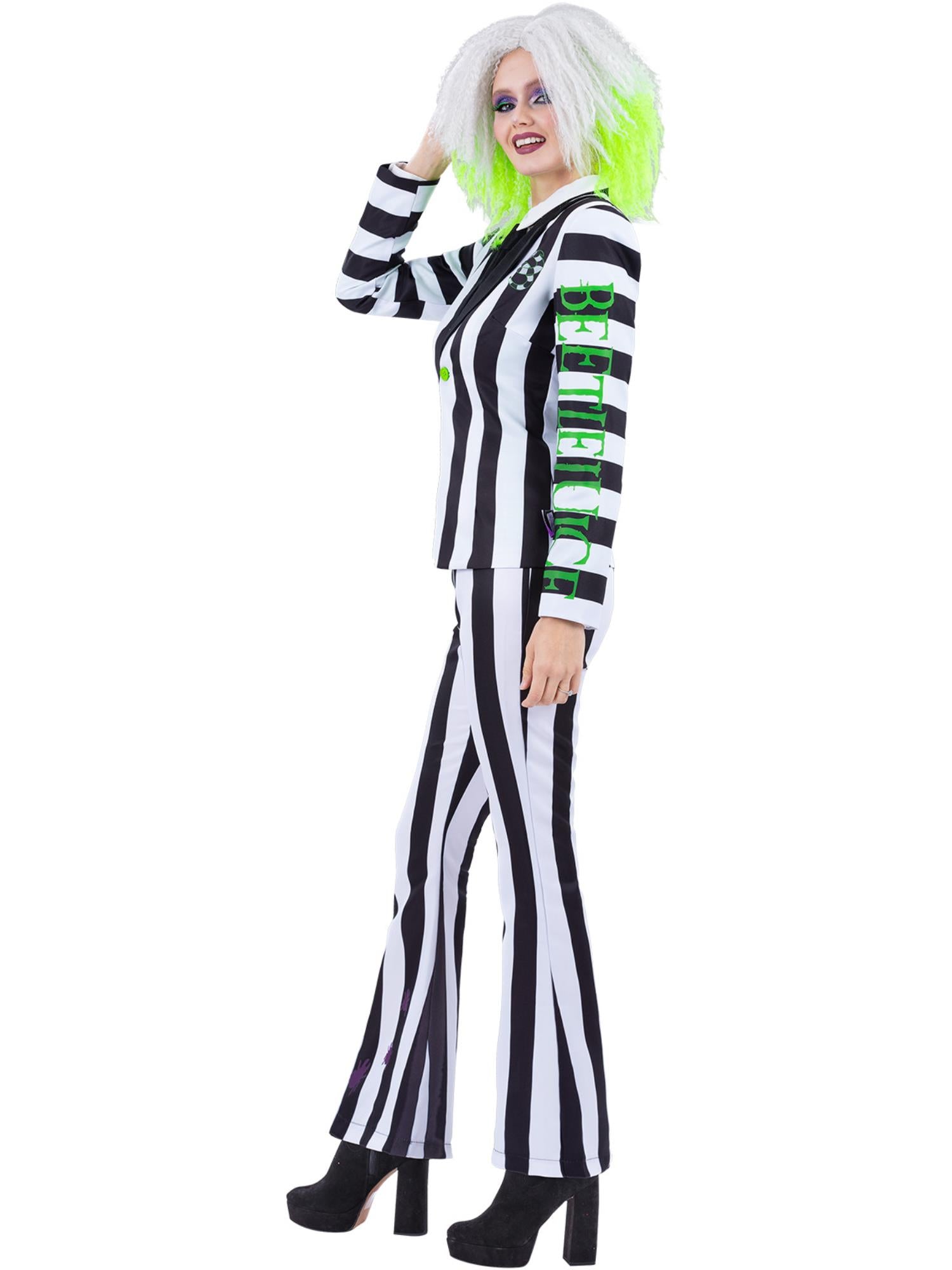 smiffys-fever-beetlejuice-damenkost-m-schwarz-wei-3-tlg image 3