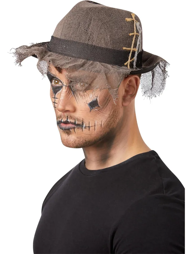 smiffys-fever-trilby-hut-grau-gothic-vogelscheuchen-hut-filz image 1