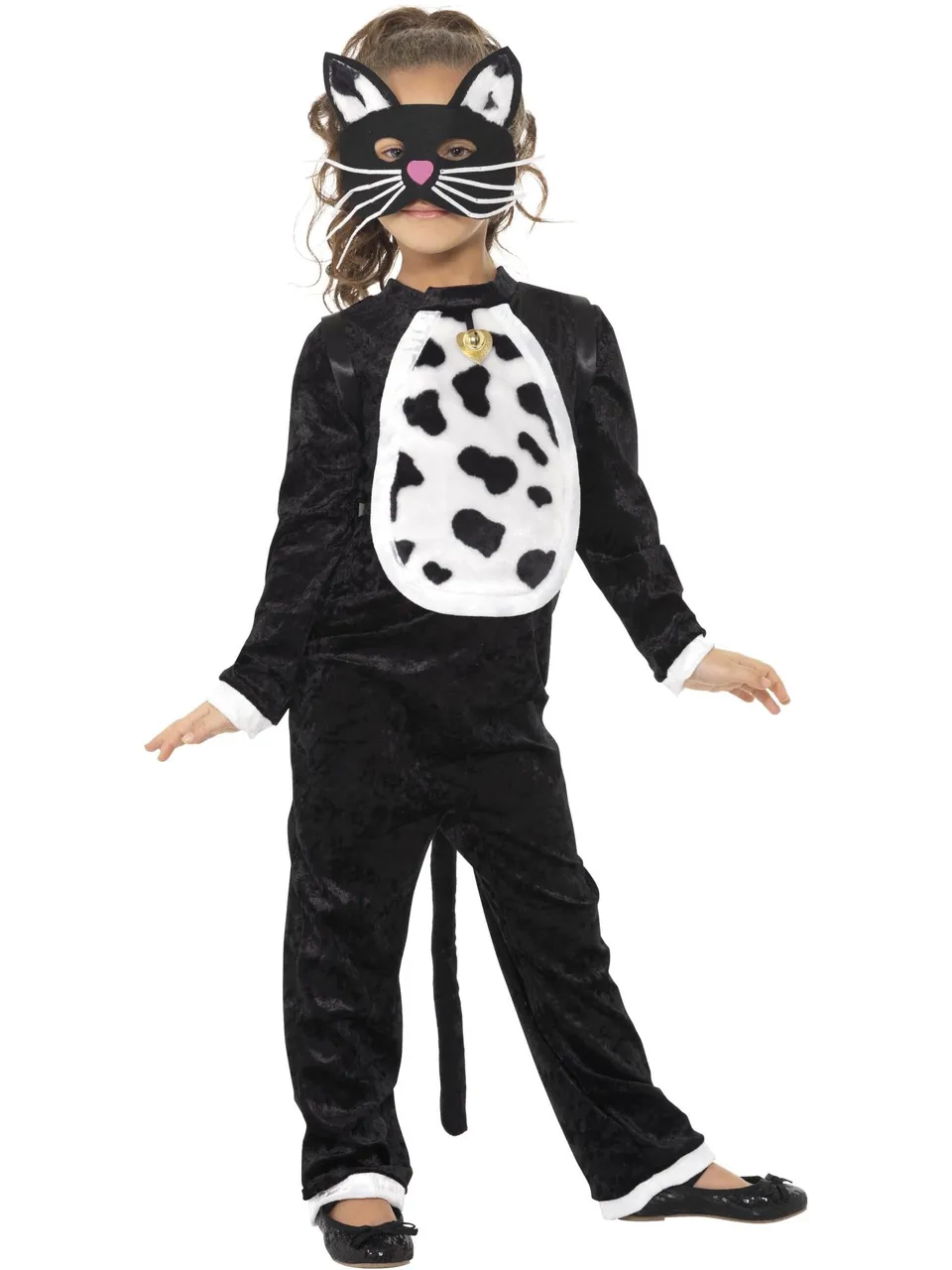 smiffys-fever-cat-kost-m-kinder-schwarz-mit-maske-gr-s-m image 1