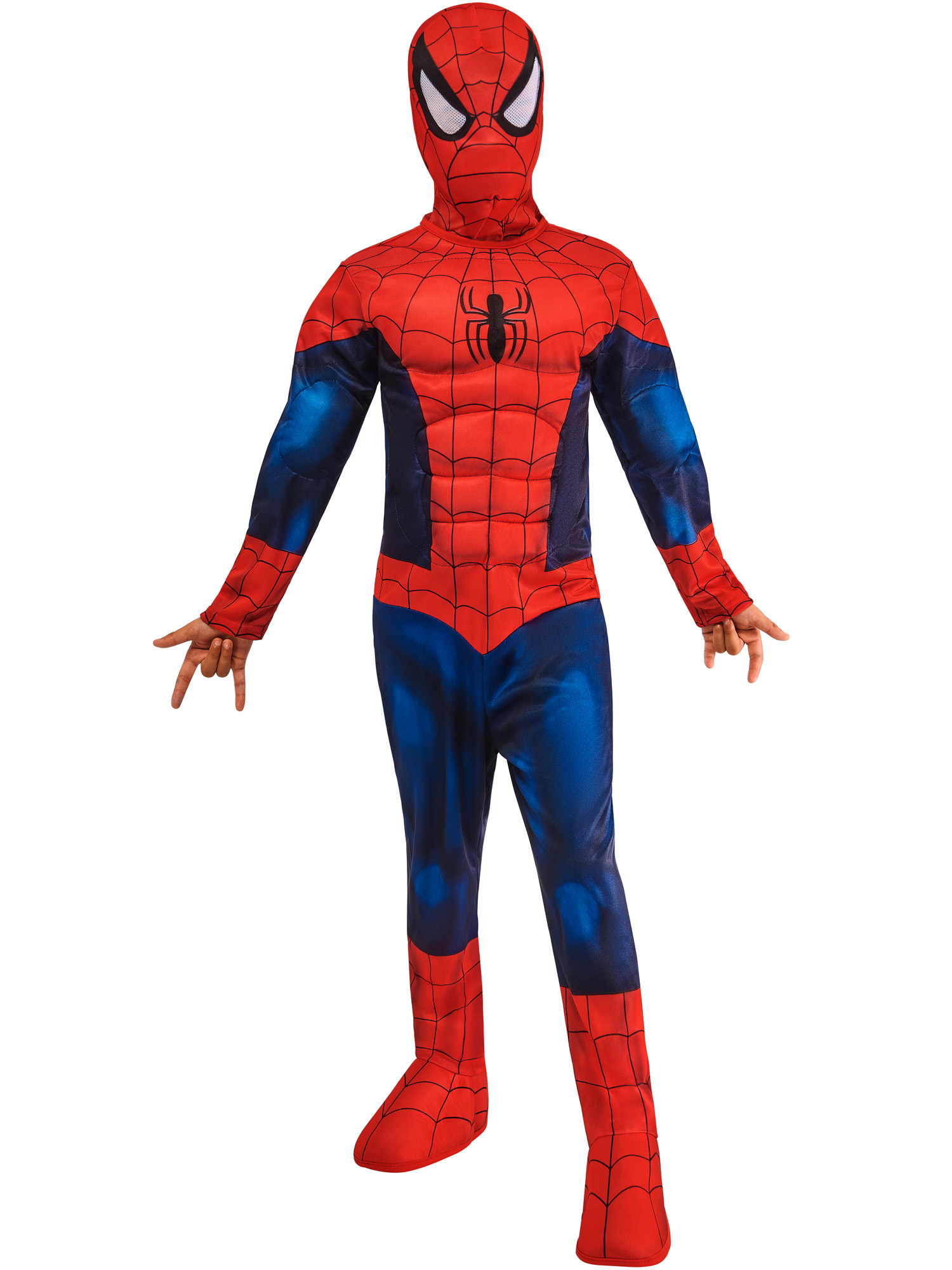 rubies-spider-man-kost-m-luxe-rot-blau-mit-muskeln-maske image 3