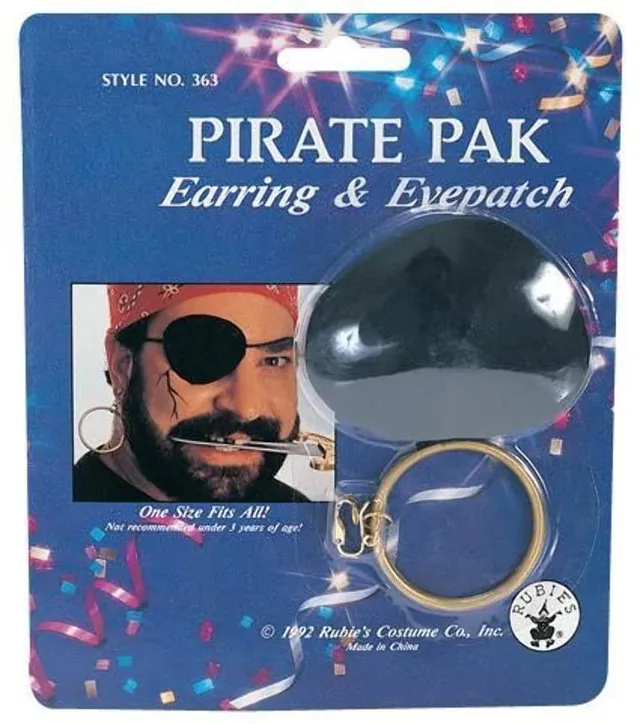 rubie-s-deluxe-piratenpaket-augenklappe-ohrclip-erwachsene-einheitsgr-e image 1
