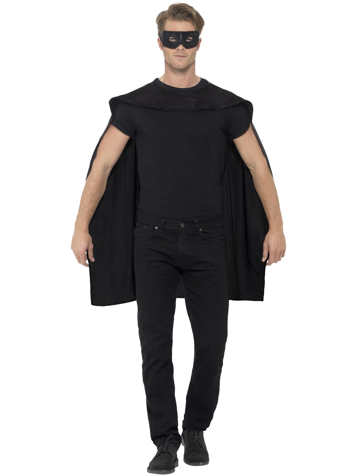 smiffys-fever-cape-schwarz-mit-augenmaske image 2