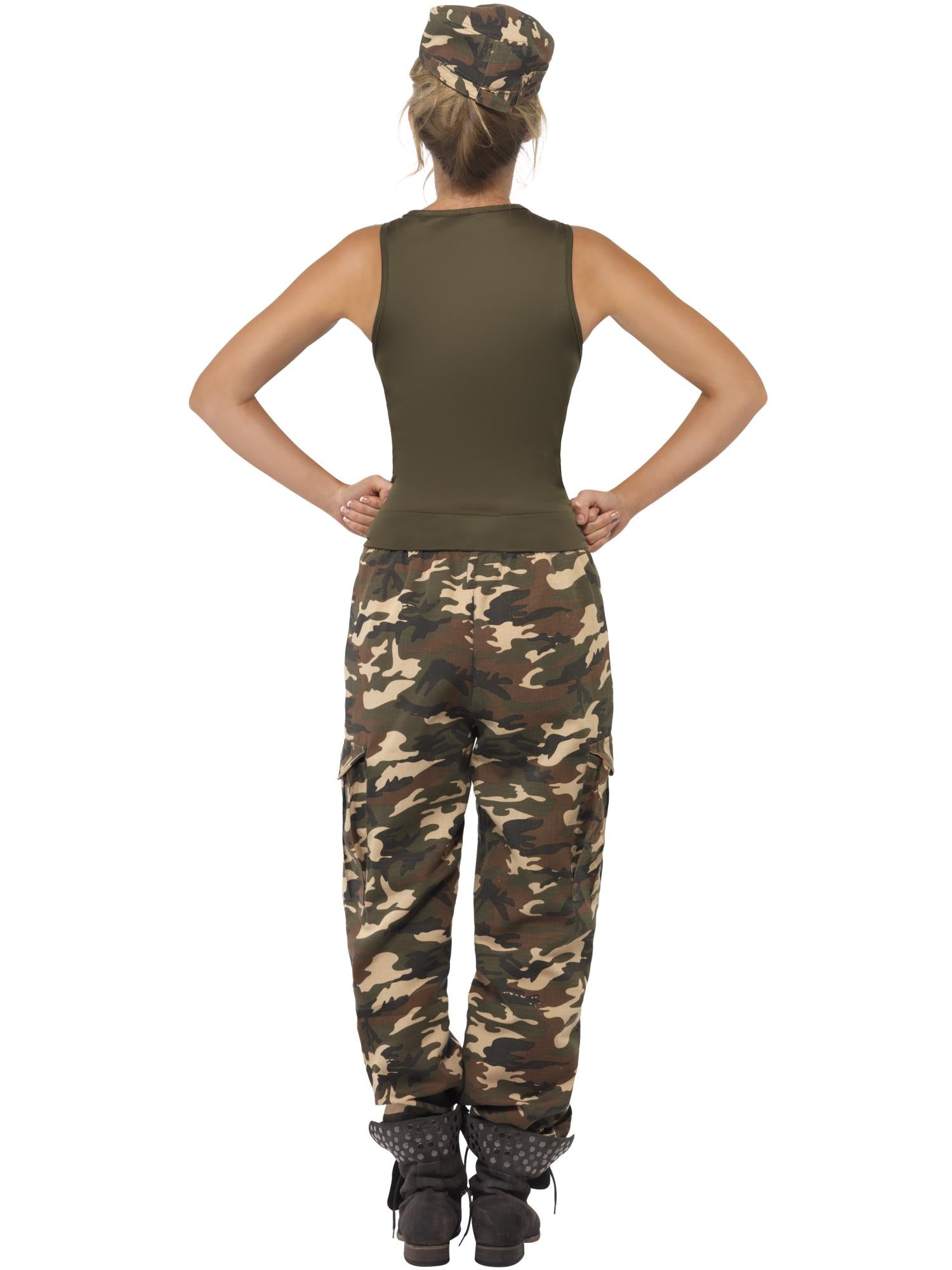 smiffys-fever-khaki-camo-deluxe-kost-m-damen-3-tlg-khaki image 2