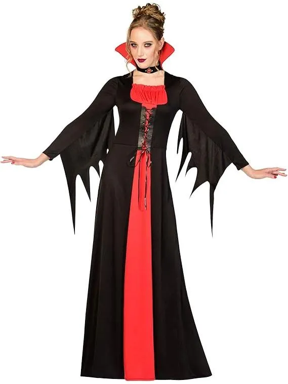 smiffys-fever-vampir-kost-m-damen-schwarz-rot-gr-12-14 image 1