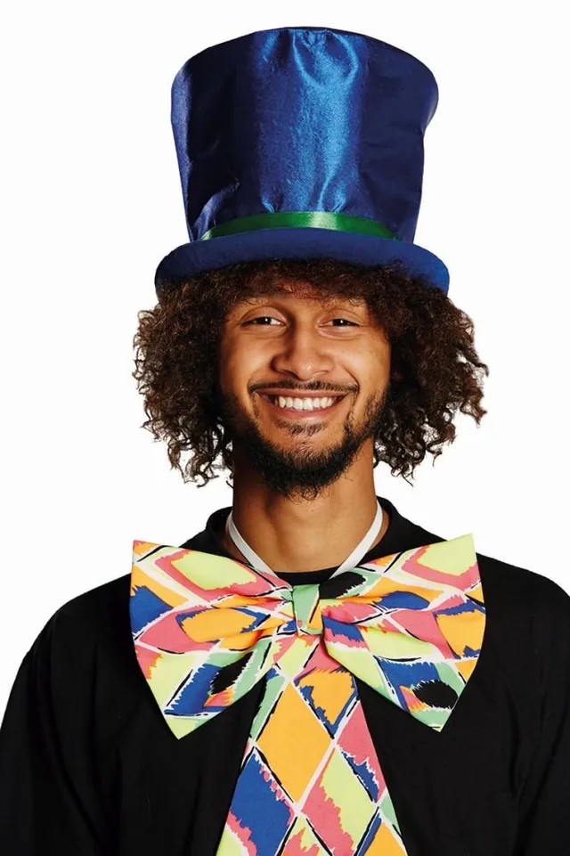rubie-s-deluxe-clown-zylinder-hut-blau-gr-n-karneval image 1