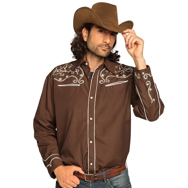 boland-western-hemd-braun-m-cowboy-kost-mhemd-polyester image 1