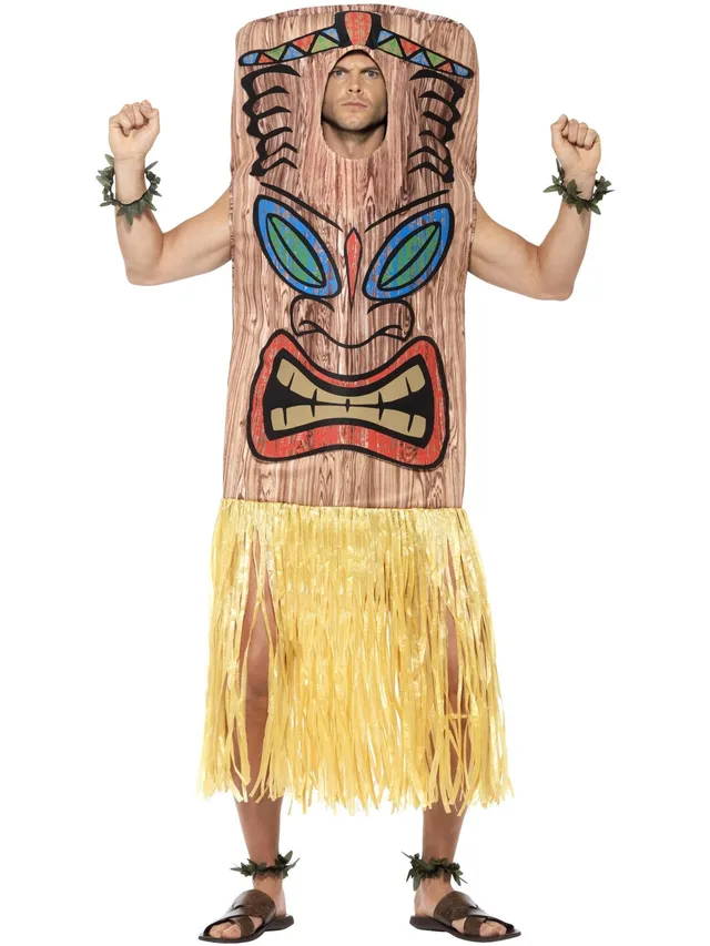 smiffys-fever-tiki-totem-kost-m-herren-braun-mit-rock image 1