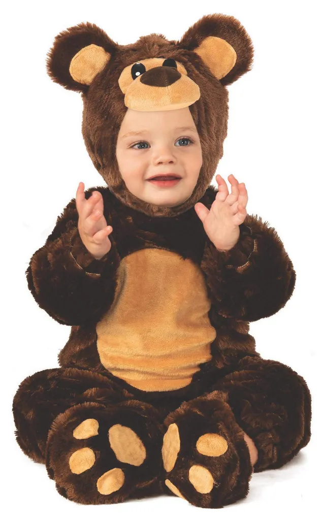 rubie-s-deluxe-teddy-kost-m-baby-1-2-jahre-braun-m-tze image 1