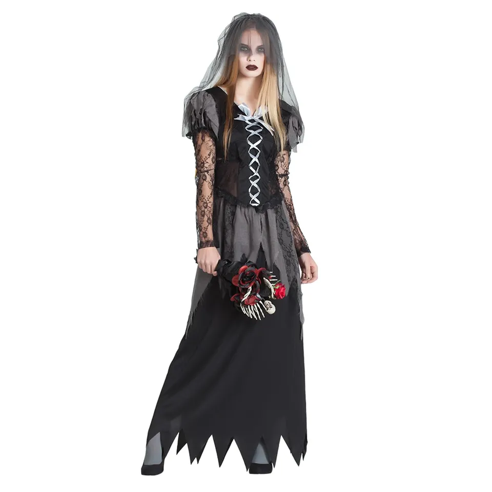 boland-halloween-undead-bride-kost-m-damen-schwarz-gr-s image 1
