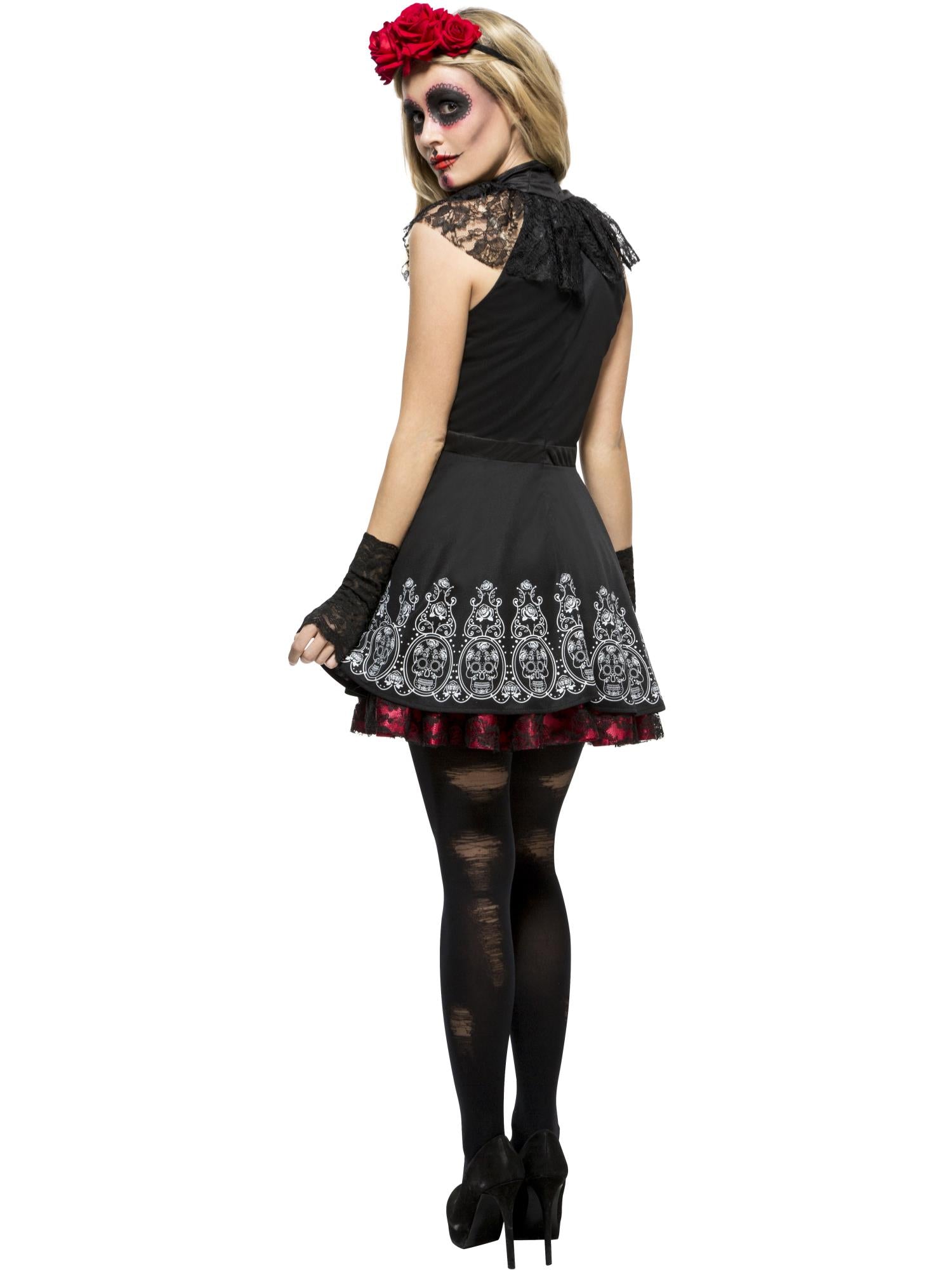 smiffys-fever-day-of-the-dead-kost-m-kleid-damen-m-schwarz image 2