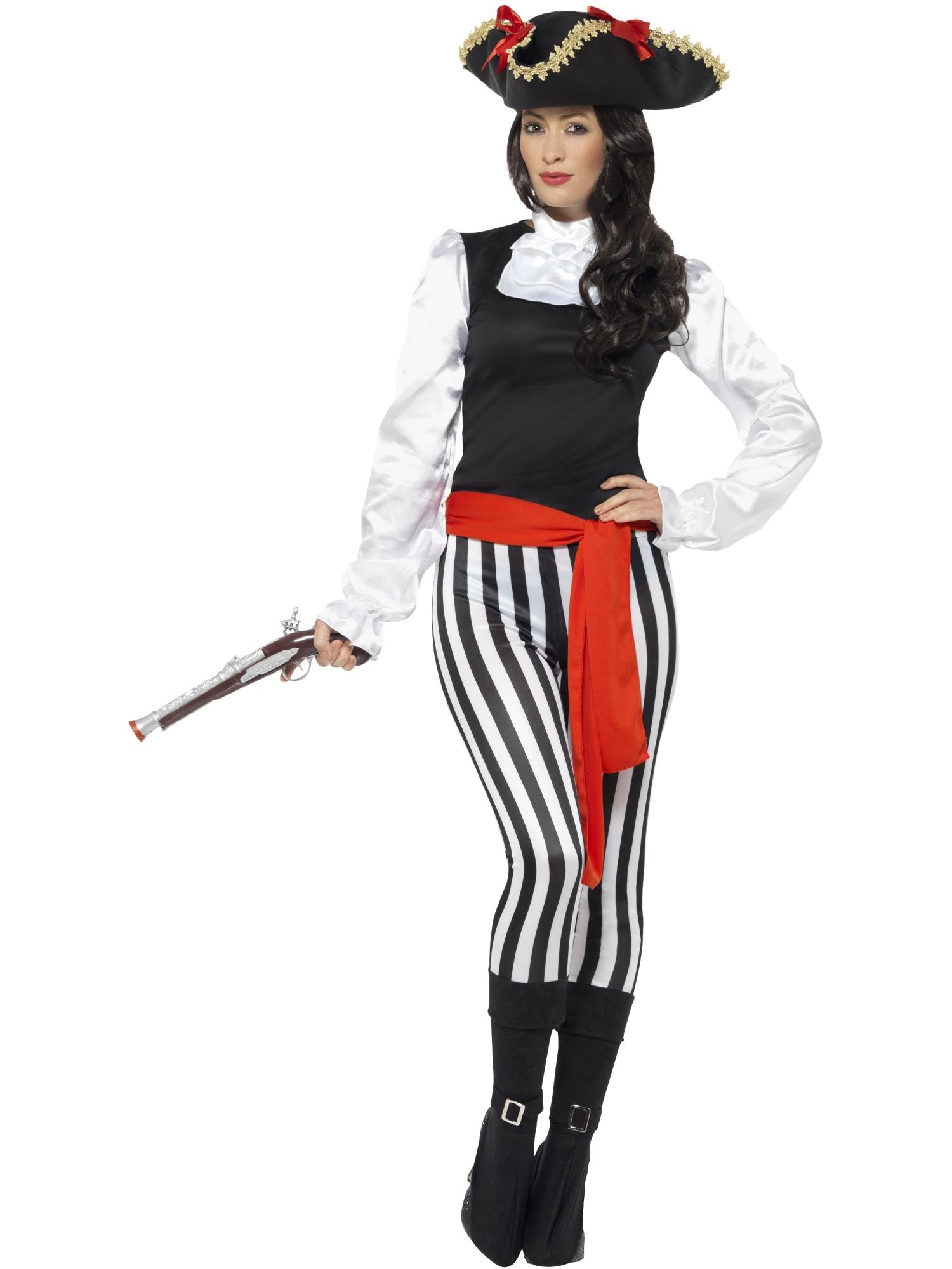 smiffys-fever-pirate-lady-kost-m-schwarz-gr-m-mit-g-rtel image 4