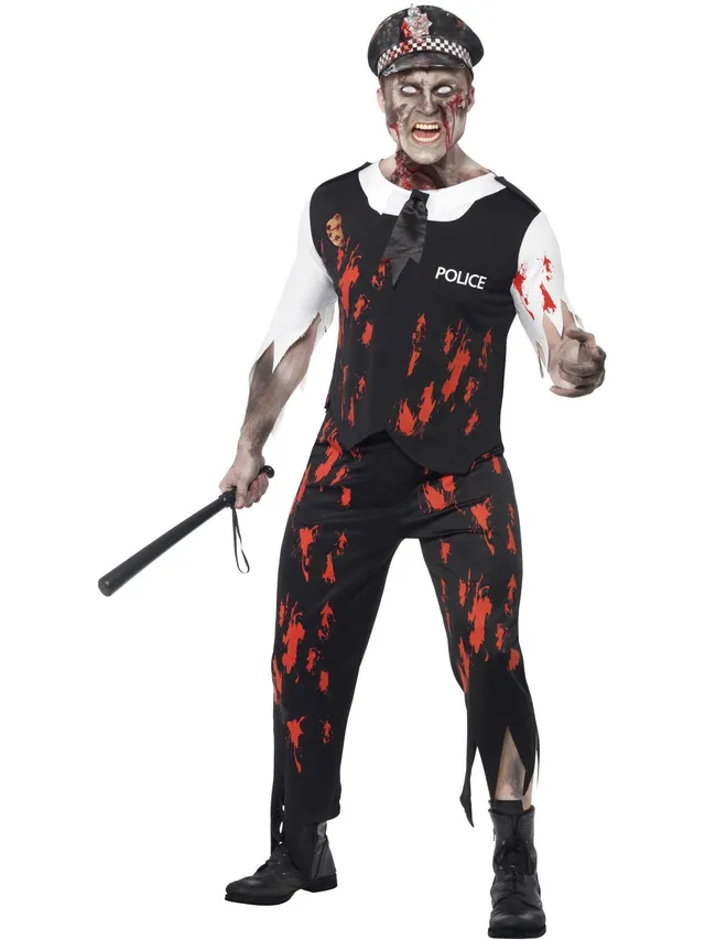 smiffys-fever-zombie-polizist-kost-m-herren-schwarz-m-l image 1