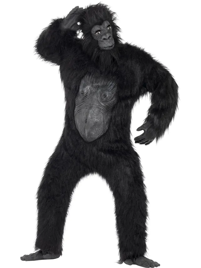smiffys-fever-deluxe-gorilla-kost-m-herren-schwarz-mit-maske image 1