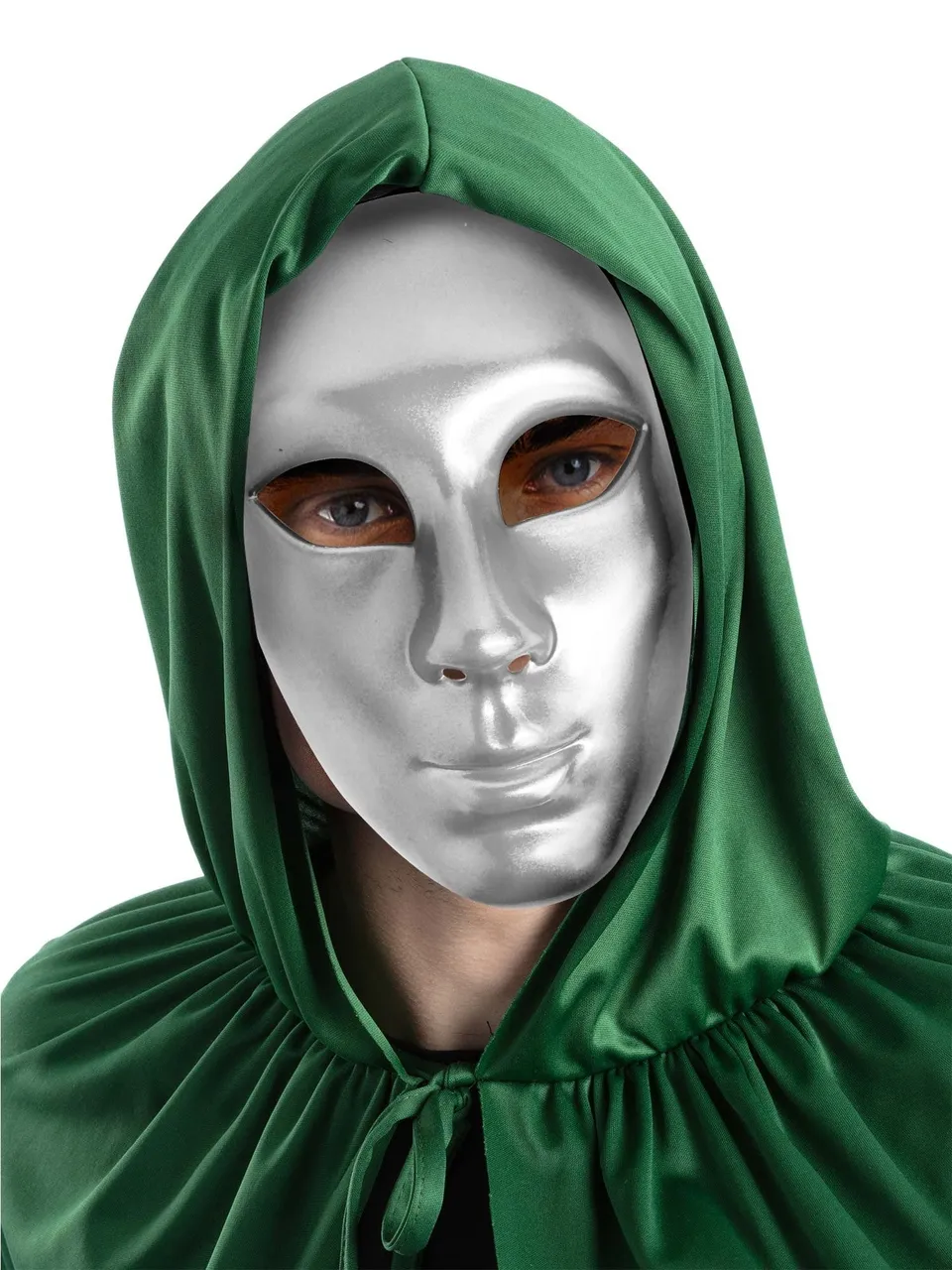 smiffys-fever-vollmaske-silber-masquerade-maske-metallic image 1
