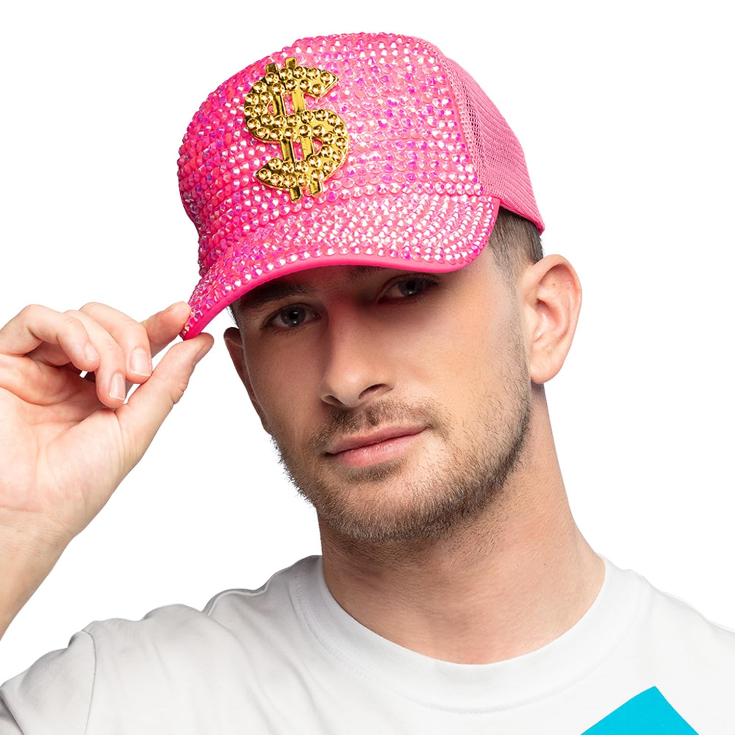 boland-neon-uv-dollar-cap-pink-mit-strass image 3