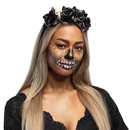 boland-headwear-la-muerte-haarreif-diadem-schwarz-totenkopf image 4